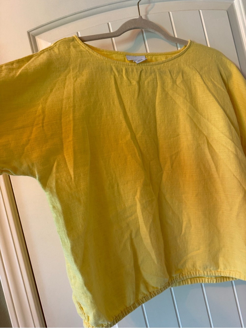 Liz Claiborne Yellow Cotton/Linen blend Top